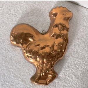 Vintage Copper Jelly Mold Food Mold Rooster Design Wall Decor